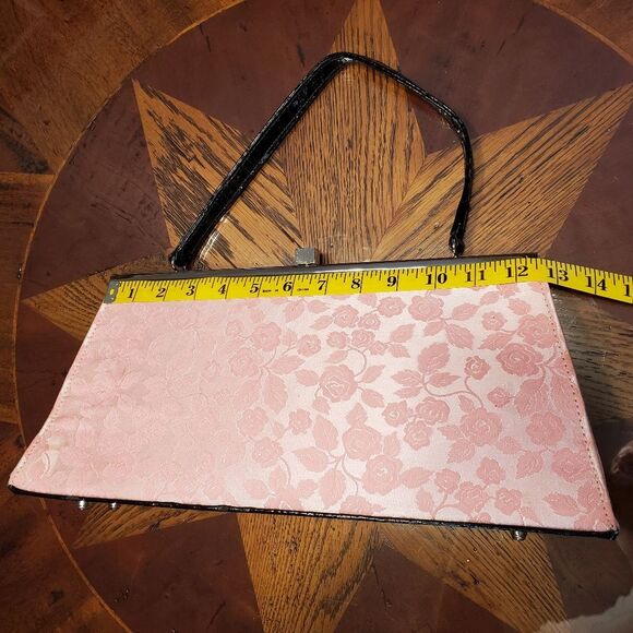 Original Glenda Gies Pink Rose Handbag Purse with Square Latch - Picture 12 of 15